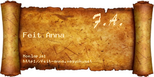 Feit Anna névjegykártya